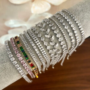 Silver Jewelry Minimalist Sparkling Cubic Zirconia Bracelet Elegant Everyday Wear Versatile Design Timeless Luxury Accessory