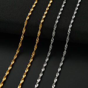 Silver gold plated wavy chain necklace silver jewelry for effortless style.