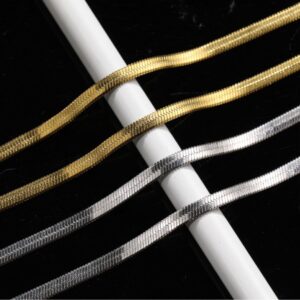 Silver jewelry necklace stainless steel titanium snake chain unisex