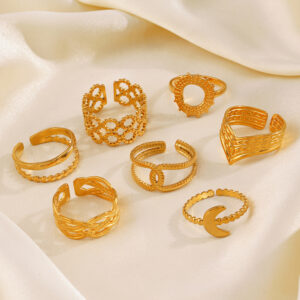 Silver jewelry ring stainless steel vintage elegance