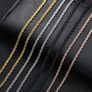 3mm or 5mm twisted chain silver jewelry for everyday wear