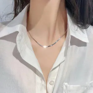 Silver jewelry necklace elegant and durable everyday wear.