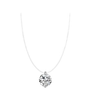 Elegant 925 Silver Jewelry Mermaid Tears Zircon Necklace Women Light Luxury Design Invisible Transparent Collarbone Chain