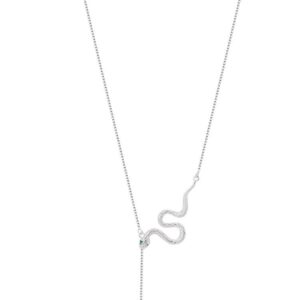 Exquisite Silver Jewelry for Women Elegant Serpent Pendant Necklace with Tassel Detailing Sterling Silver 925 Minimalist Design Versatile Layering Chain Trendy and Chic Accessory for Everyday Luxury