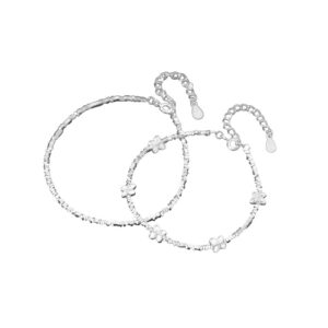 S999 Light Luxury Crushed Silver Jewelry Couple Bracelets Elegant Design Minimalist Versatile Delicate Matching Accessories for Women and Men