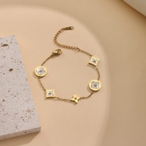 Silver jewelry bracelet with 18k gold never tarnishes