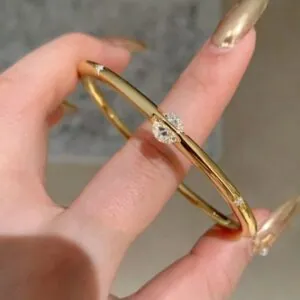 Brass jewelry Italian made rotating stars design