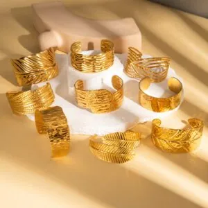 Women brass jewelry gold plated fade resistant bold fashion