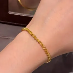 Shiny brass jewelry beaded bracelet versatile durable.
